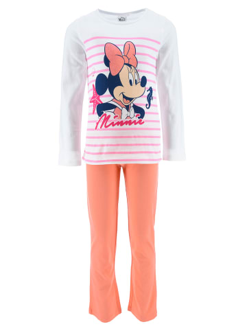 Disney Minnie Mouse 2tlg. Outfit: Schlafanzug Langarmshirt und Hose in Pink