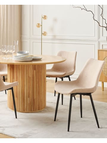 Beliani 2er-Set Esszimmerstuhl AVILLA in Beige/Schwarz