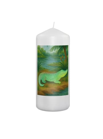 Mr. & Mrs. Panda Kerze Krokodil Design ohne Spruch in Weiß