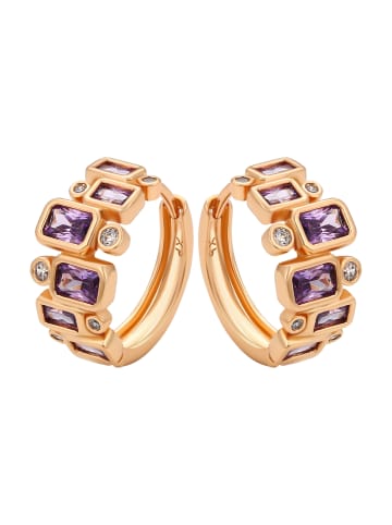 faina Women Hoop Earrings in Rose Gold Violet