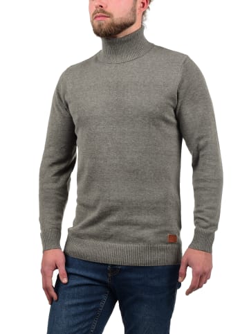 BLEND Rollkragenpullover BHLatif 20707474ME Strickpullover mit Ellbogenpatches in Grau