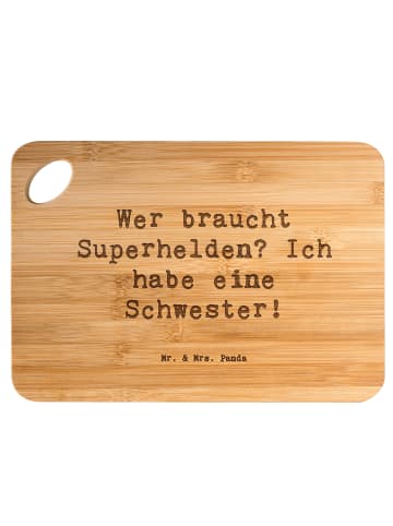 Mr. & Mrs. Panda Holzbrettchen Spruch Liebe Schwester mit Spruch in Braun
