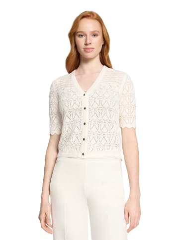 Vera Mont Sommer-Strickjacke mit V-Ausschnitt in Bright Gardenia