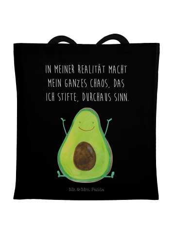 Mr. & Mrs. Panda Tragetasche Avocado Glücklich mit Spruch in Schwarz