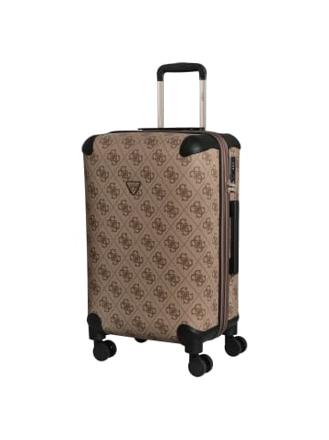 Guess Berta 22 IN - 4-Rollen-Trolley 64 cm erw. (coal logo) in latte loggo/brown