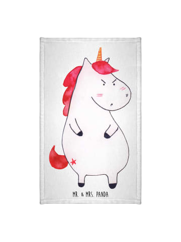Mr. & Mrs. Panda Gästehandtuch Einhorn Wut ohne Spruch in Weiß