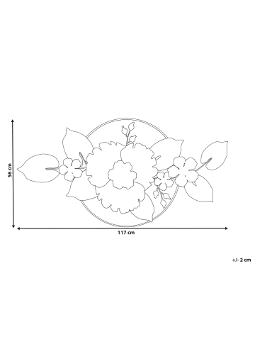 Beliani Wandobjekt TERBIUM in Gold/Silber - (W) 117 x (H) 56 x (L) 10 cm