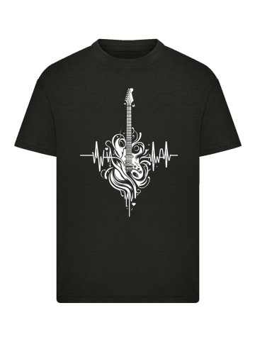 F4NT4STIC T-Shirt Gitarre Herzschlag in schwarz