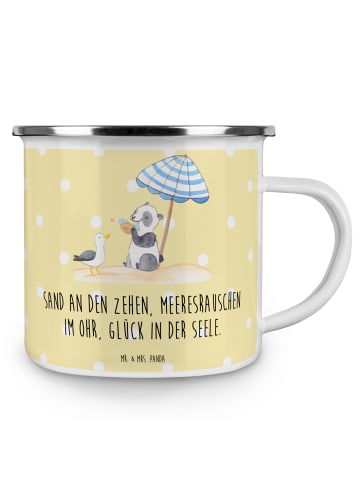 Mr. & Mrs. Panda Pott Sommer Meer Glück mit Spruch in Gelb Pastell