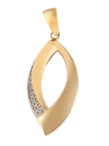 Adeliás Damen Anhänger aus 375 Gold mit Zirkonia in gold
