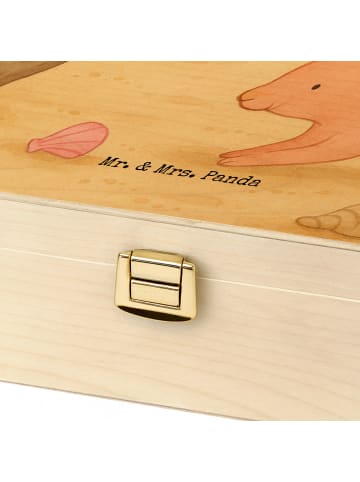 Mr. & Mrs. Panda Teebox Holz Hasen Muschel Design ohne Spruch in Weiß