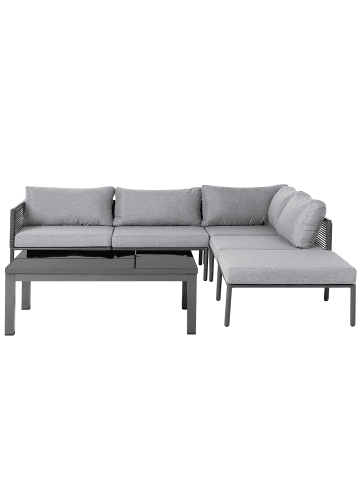 Beliani 2-tlg Lounge Set FORANO in Grau/Schwarz