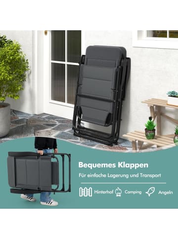 COSTWAY 2er Set Gartenstühle in Grau