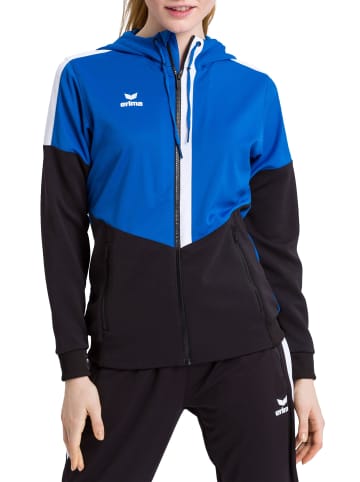 erima Damen Squad Trainingsjacke mit Kapuze in new royal/schwarz/weiss