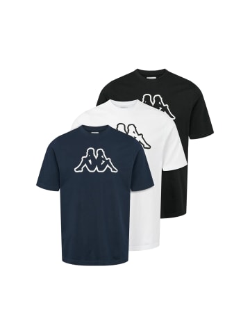 Kappa T-Shirt KMLogo in white-black-blue marine