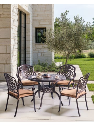 Beliani 5-tlg Gartentisch Set SALENTO in Braun/Beige