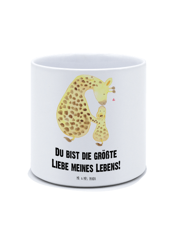 Mr. & Mrs. Panda Blumentopf Giraffe Kind mit Spruch in Weiß