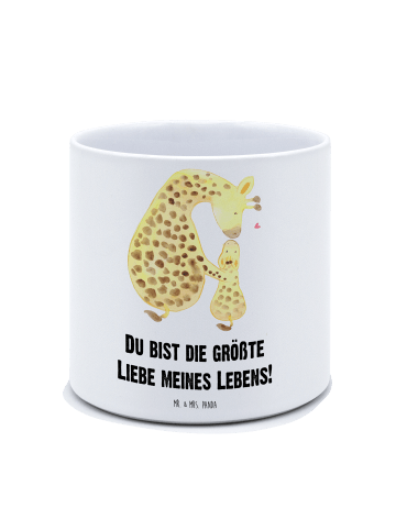 Mr. & Mrs. Panda XL Blumentopf Giraffe Kind mit Spruch in Weiß