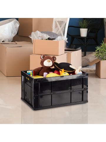 relaxdays Klappbox in Schwarz - (B)58,5 x (H)31,5 x (T)40 cm