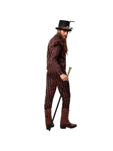 tectake Steampunk-Outfit mit dominierenden Längsstreifen, schwarz/braun