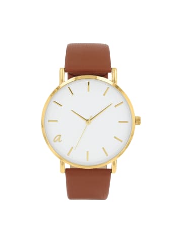 Amor Quarzuhr Apfelleder, Alloy in Gold
