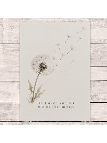 Beileidskarte Pusteblume minimalistisch Design ... in Weiß