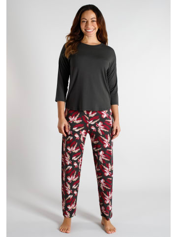 Tom Tailor Pyjama Manoa in grau-dunkel-Allover