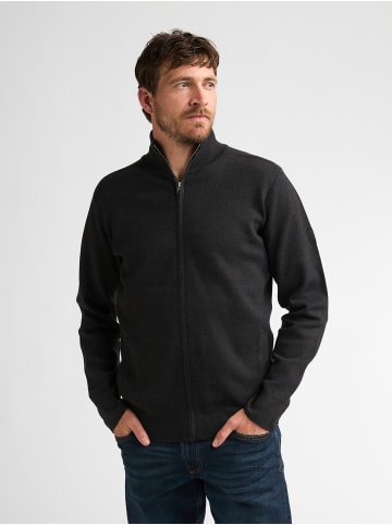 Petrol Industries Melierte Strickjacke mit Zipper ironfield in Schwarz