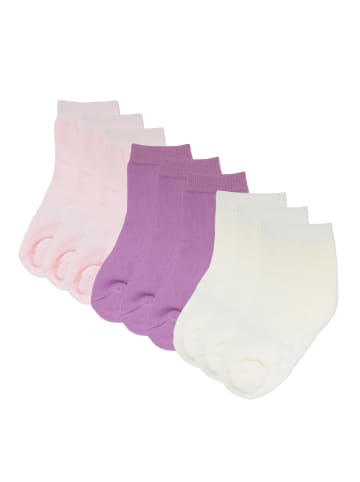 Yalion 9er Pack Antirutschsocken Halbplüsch in Bunt