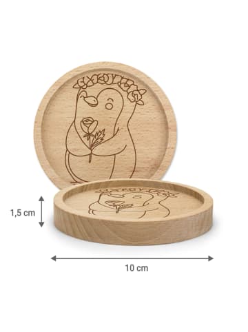 Mr. & Mrs. Panda Untersetzer Holz Jungfrau Astrologie ohne Spruch in Transparent