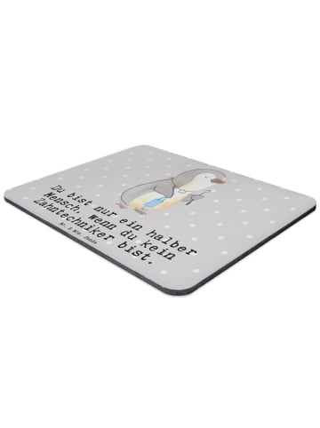 Mr. & Mrs. Panda Mousepad Zahntechniker Herz mit Spruch in Grau Pastell