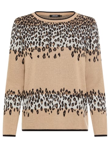 Olsen Strickpullover Urban Wild Henny in beige schwarz - 0001