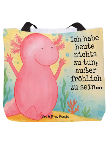 Mr. & Mrs. Panda Shopper Axolotl Hurra Design mit Spruch in Weiß