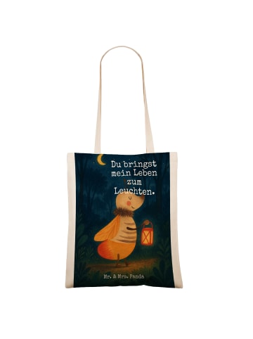 Mr. & Mrs. Panda Tote Bag Glühwürmchen Design mit Spruch in Weiß