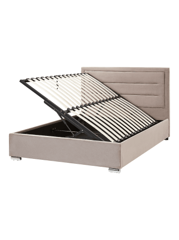 Beliani Doppelbett ROUEN in Beige - (W) 148 x (H) 111 x (L) 214 cm