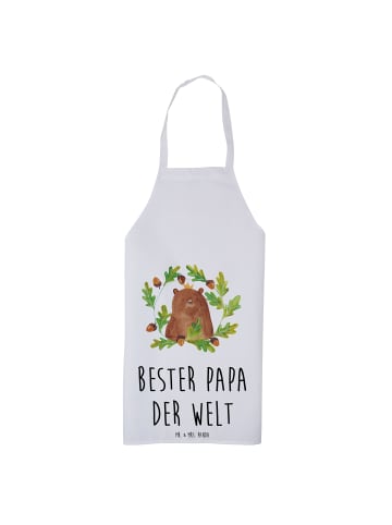 Mr. & Mrs. Panda Barista Schürze Bär König mit Spruch in Weiß