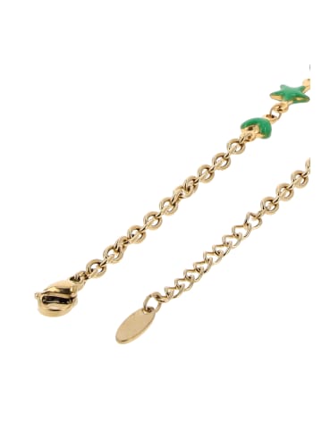 myMo Women Bracelet With Lobster Clasp in Gold Green