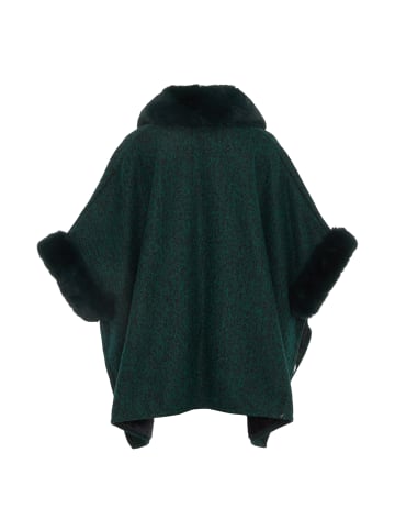 Usha Women Poncho in Dunkelgrün