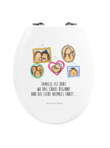 Mr. & Mrs. Panda Toilettendeckel Igel Familie mit Spruch in Weiß