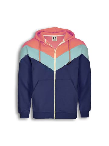 MANITOBER Cut & Sew Sweatjacke in Coral/Mint/Navy