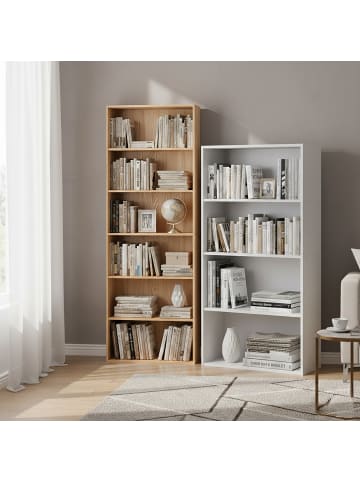 relaxdays Bücherregal in Eiche - (B)60 x (H)108 x (T)24 cm