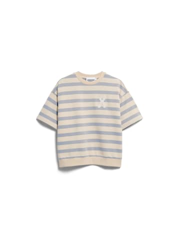 armedangels Sweatshirt Bamikaa Stripe in ecru hellgrau - 0001