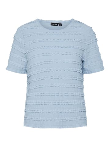 Pieces Oberteil mit kurzen Ärmeln in Cashmere Blue