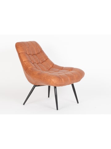 SalesFever Relaxsessel XXL mit Metallbeinen in Schwarz und Kunstlederbezug in Hellbraun