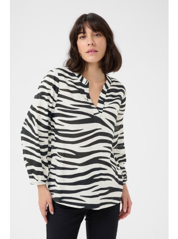 Kaffe Kurzarm-Bluse KAjanne Regular fit in Chalk/Black Animal