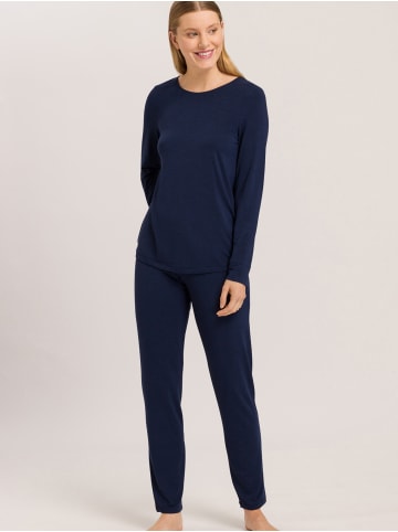 Hanro Pyjama Natural Elegance in deep navy
