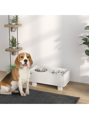 Pawhut Erhöhter Hundenapf Weiß