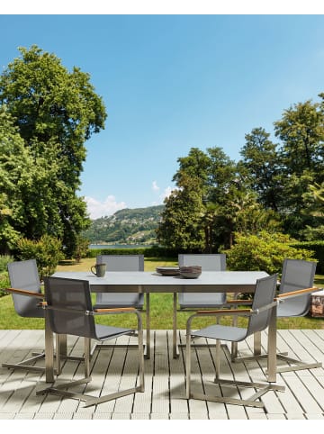 Beliani 6er-Set Freischwingerstuhl COSOLETO in Grau/Silber