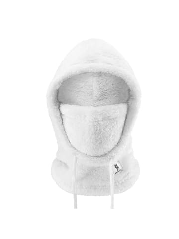 COFI 1453 Ski-Sturmhaube aus weichem Doppelfleece-Material -Schützt das Gesicht in Weiß