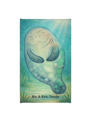 Mr. & Mrs. Panda Gästehandtuch Seekuh Happy Design ohne Spruch in Weiß